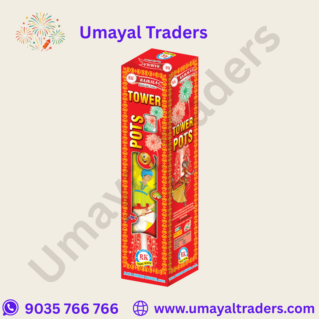 Raj kala Tower Pots Red & Green Crack Fountain 2 Shot Sky thumbnail