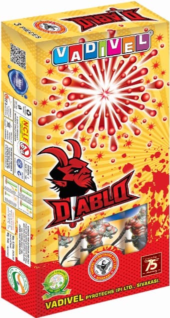 Diablo – 1.75" Aerial Shells (3 Pcs/Box) | Vadivel Fireworks | Umayal Crackers thumbnail