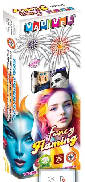 Fancy Flaming – 4" Premium Aerial Shells (2 Pcs/Box) | Vadivel Fireworks | Umayal Crackers