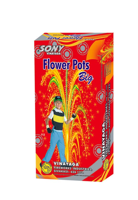 Flowerpots Big (10 Pieces, Embossed) – Sony Fireworks | Umayal Crackers thumbnail