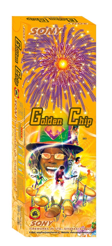 Golden Chip (2 Pieces) – Golden Drop Purple Crackling | Sony Fireworks | Umayal Crackers thumbnail