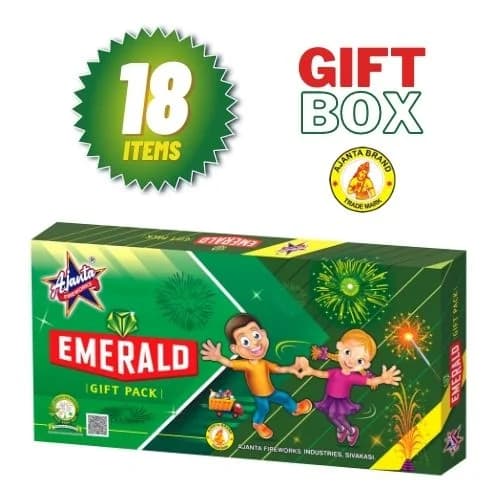 Emerald Ajanta Gift Box – 18 Assorted Fireworks | Premium Combo Pack