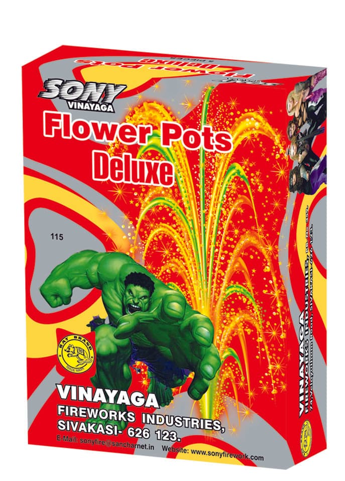 Flowerpots Deluxe (1 Box) – Grand Brilliance In Every Spark | Sony Fireworks | Umayal Crackers