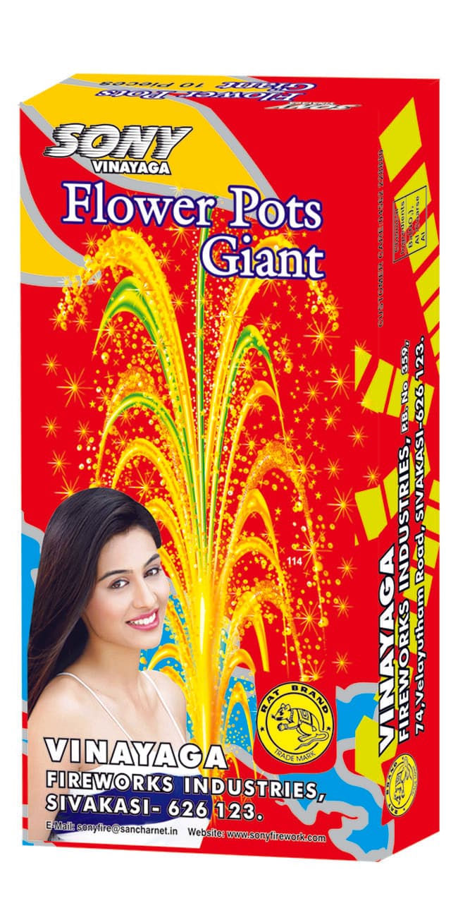 Flowerpots Giant (1 Box) – Towering Glory Of Light | Sony Fireworks | Umayal Crackers