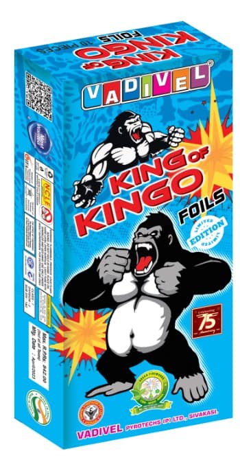 King Of Kingo Foils (Micro Cord Fuse) – 10 Pcs/Box | Supreme Ground Spinners From Umayal Crackers